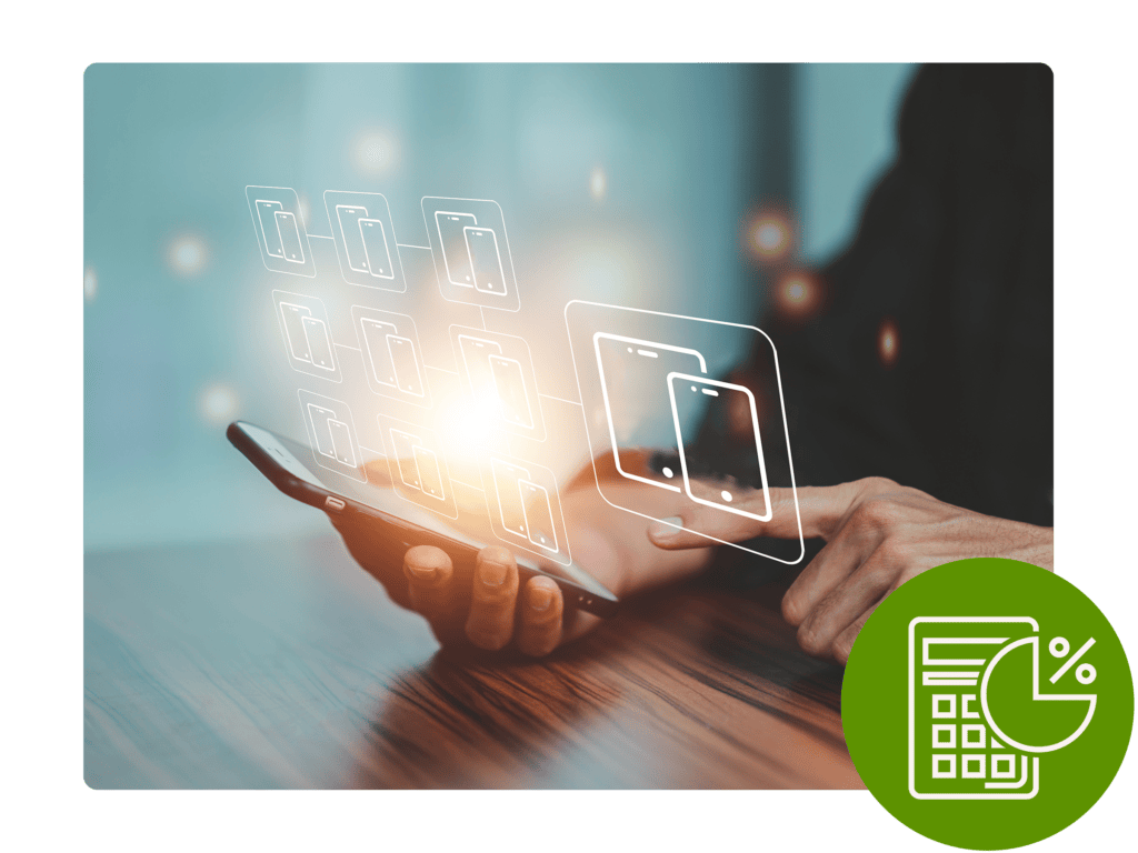 Cortado Asset Manager being used by an admin to gain an instant overview of mobile assets.