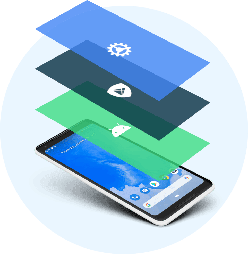 Android work profile separating business and private apps