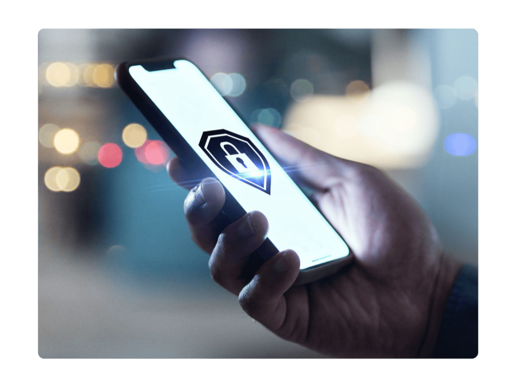 Smartphone displaying a security lock.