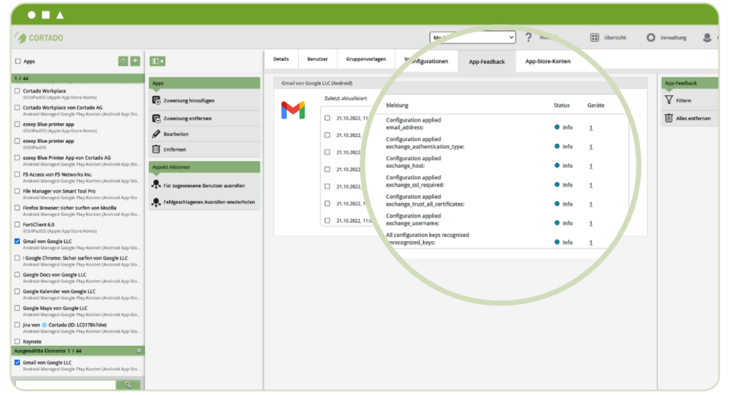 App Management: App Feedback Android