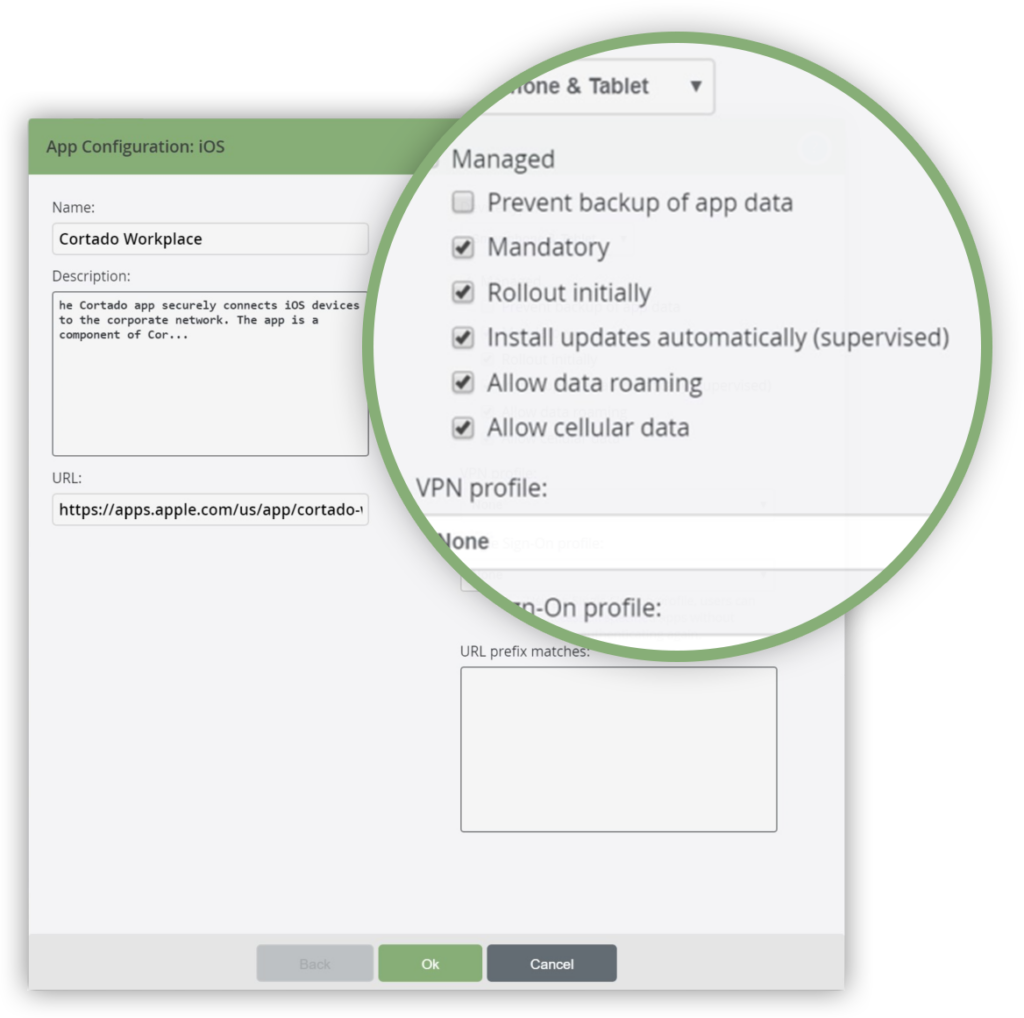 Activating app updates for iOS in the management portal