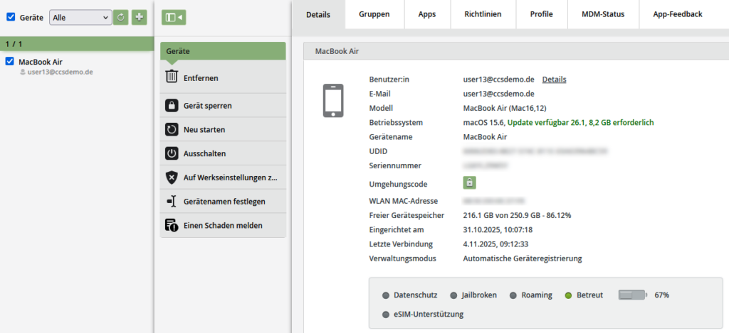 Integration von macOS Geräten über den Apple Business Manager