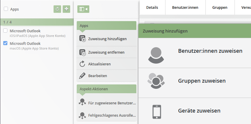 Zentrale Geräteübersicht für alle registrierten Macs im Verwaltungsportal