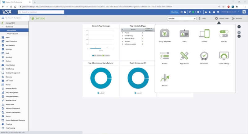 Cortado MDM Integrates Mobile Devices with Kaseya VSA