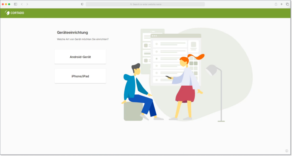 Device setup with Cortado MDM