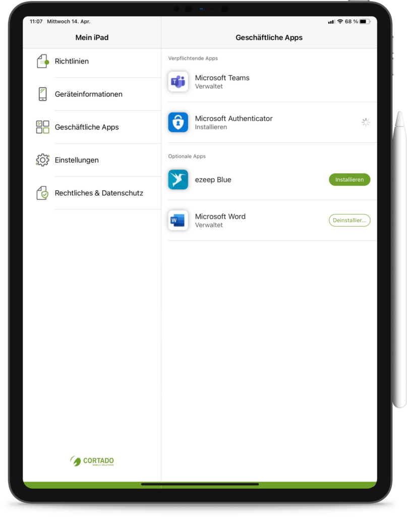 Access an Enterprise App Store directly from the app