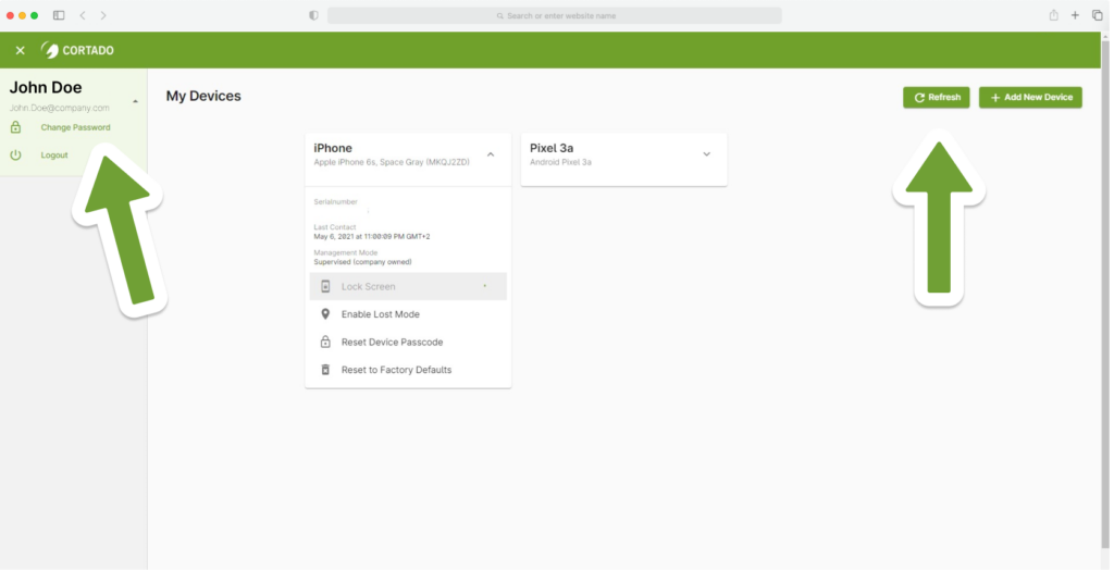 Check device status in the user portal and more - New in Cortado MDM