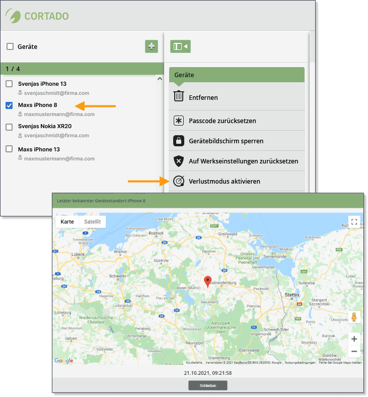 Google Maps integration for Lost Mode