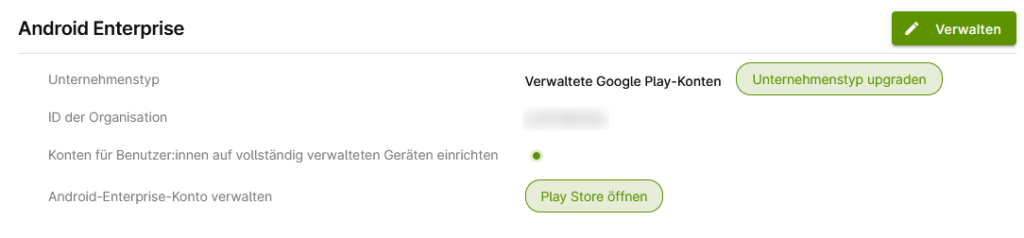 Upgrade von verwalteten Google Play Accounts auf eine verwaltete Google-Domäne