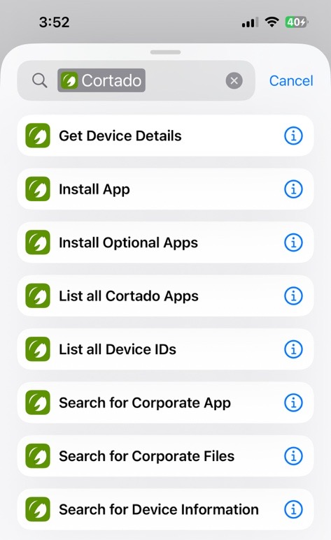 Einrichtung von Siri-Kurzbefehlen für Geräteinformationen in iOS