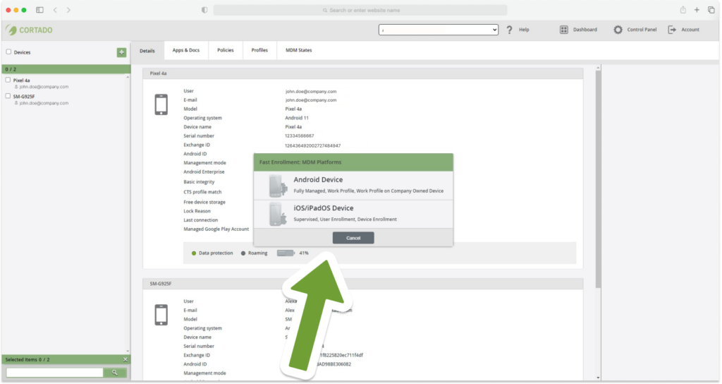 Simplified device deployment - New in Cortado MDM