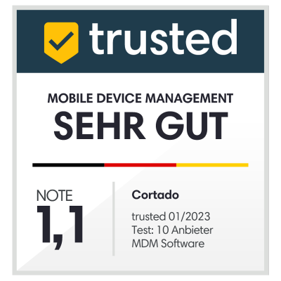 Note 1,1 für Cortado im trusted MDM-Vergleichstest 2023