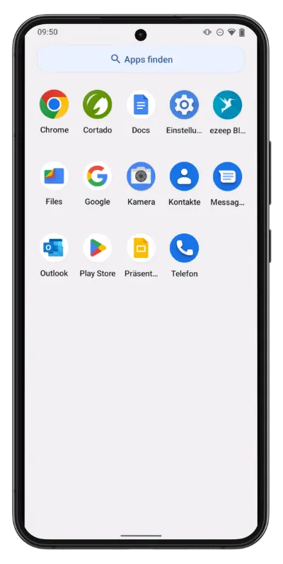 Smartphone with various Android apps for businesses