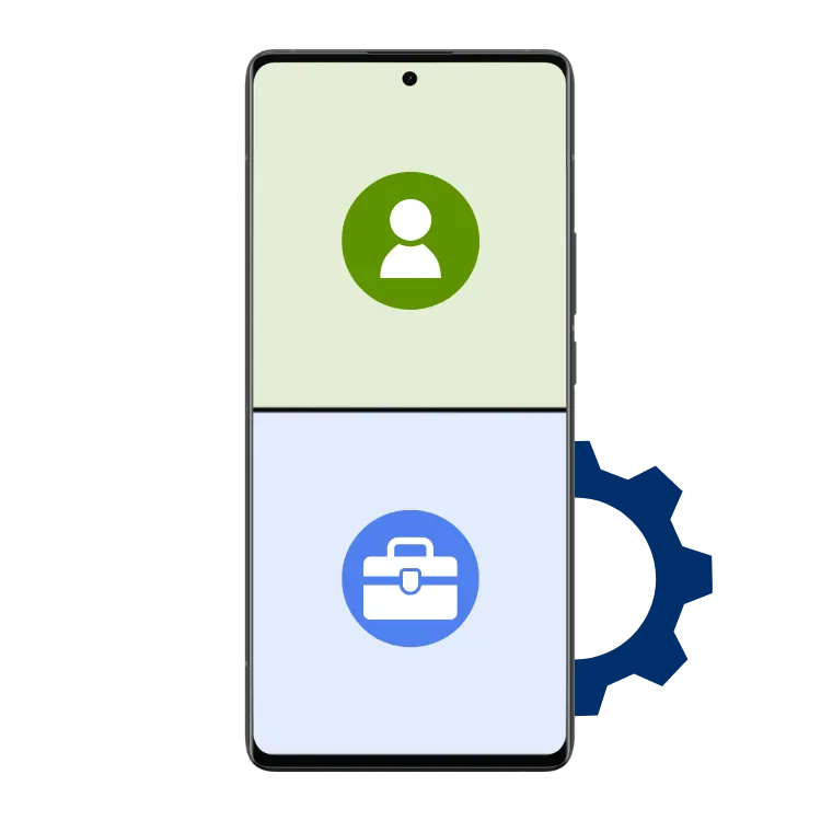 Android work profile shown on a smartphone