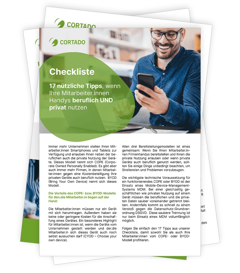 Vorschau der Checkliste Handys für Beruf und Privates