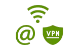 Icons for email, Wi-Fi, and VPN connection