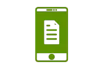 Smartphone with file icon for data access