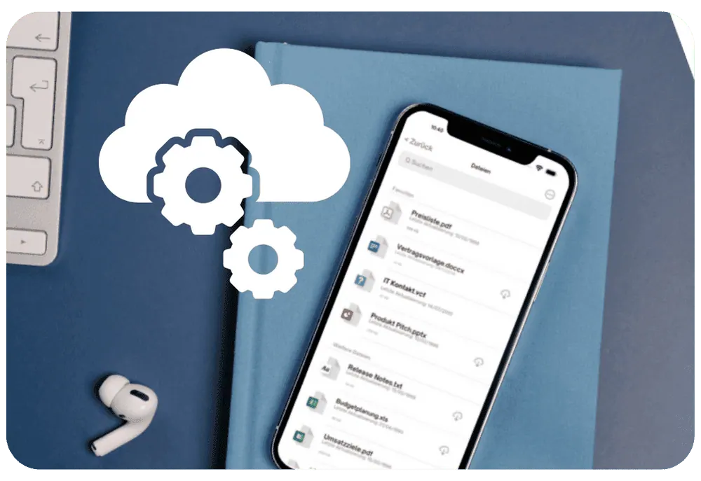 Smartphone display with business files