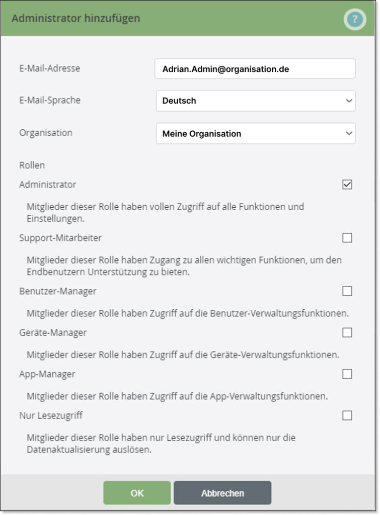 Admins Verwalten