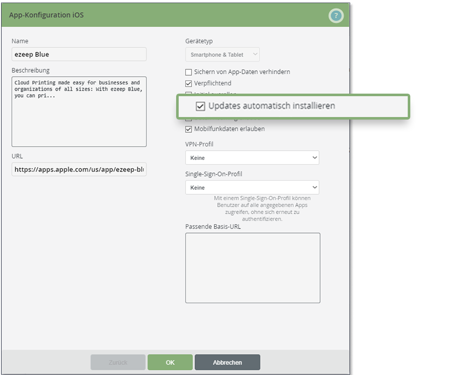Automatische iOS App Aktualisierung