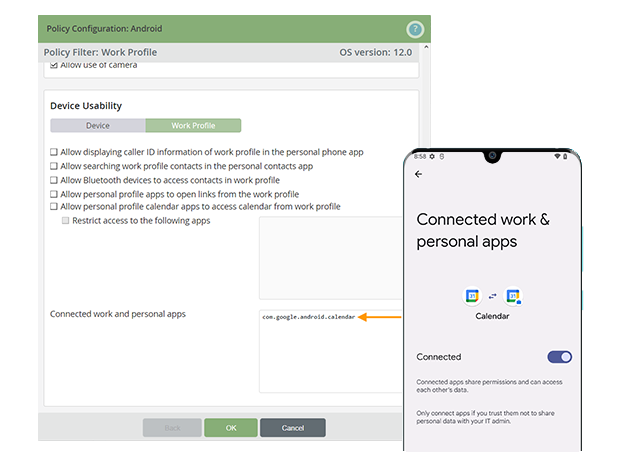 Easy setup of app connections via the Cortado MDM management portal