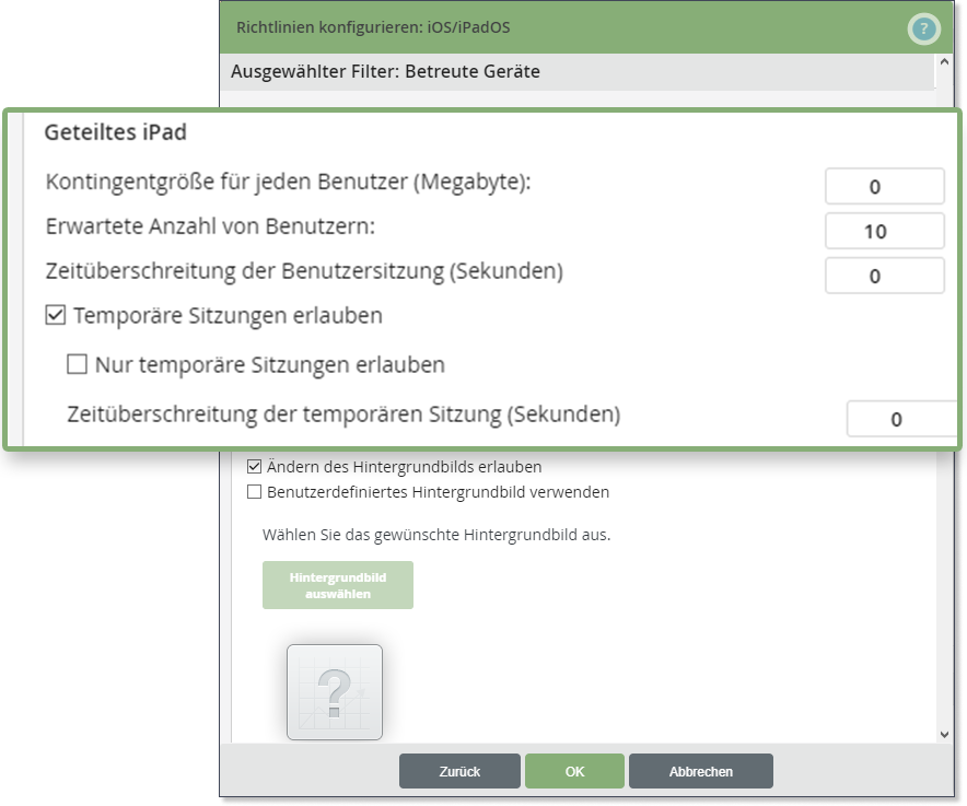 Neue „Geteiltes“-iPad Funktionen