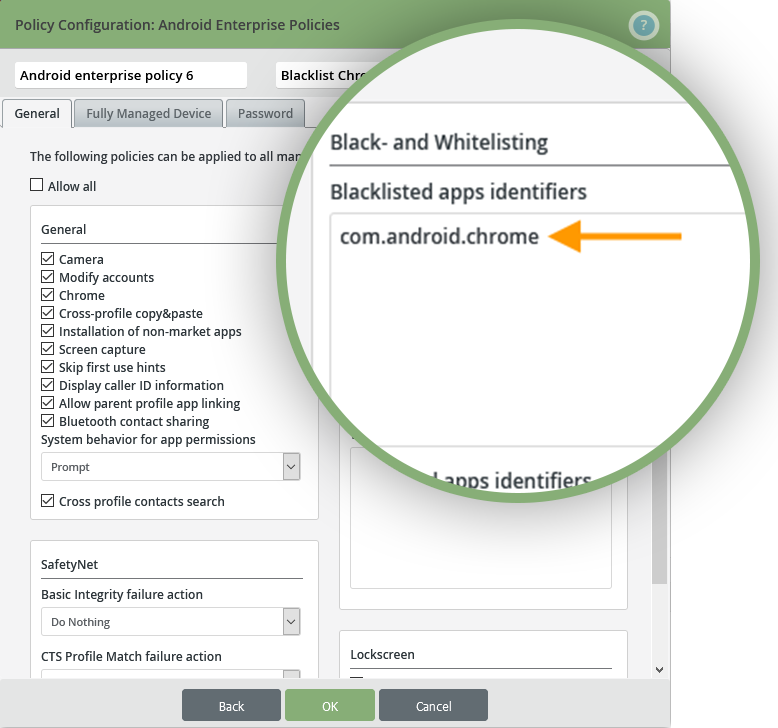 Freigabe- und Sperrlisten von Apps