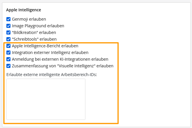 neue Apple Intelligence Richtlinien
