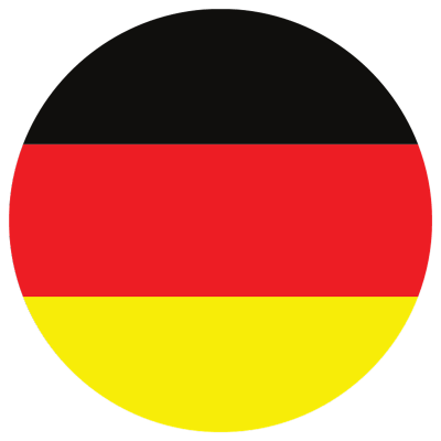 Farbe der deutschen Flagge im runden Icon.